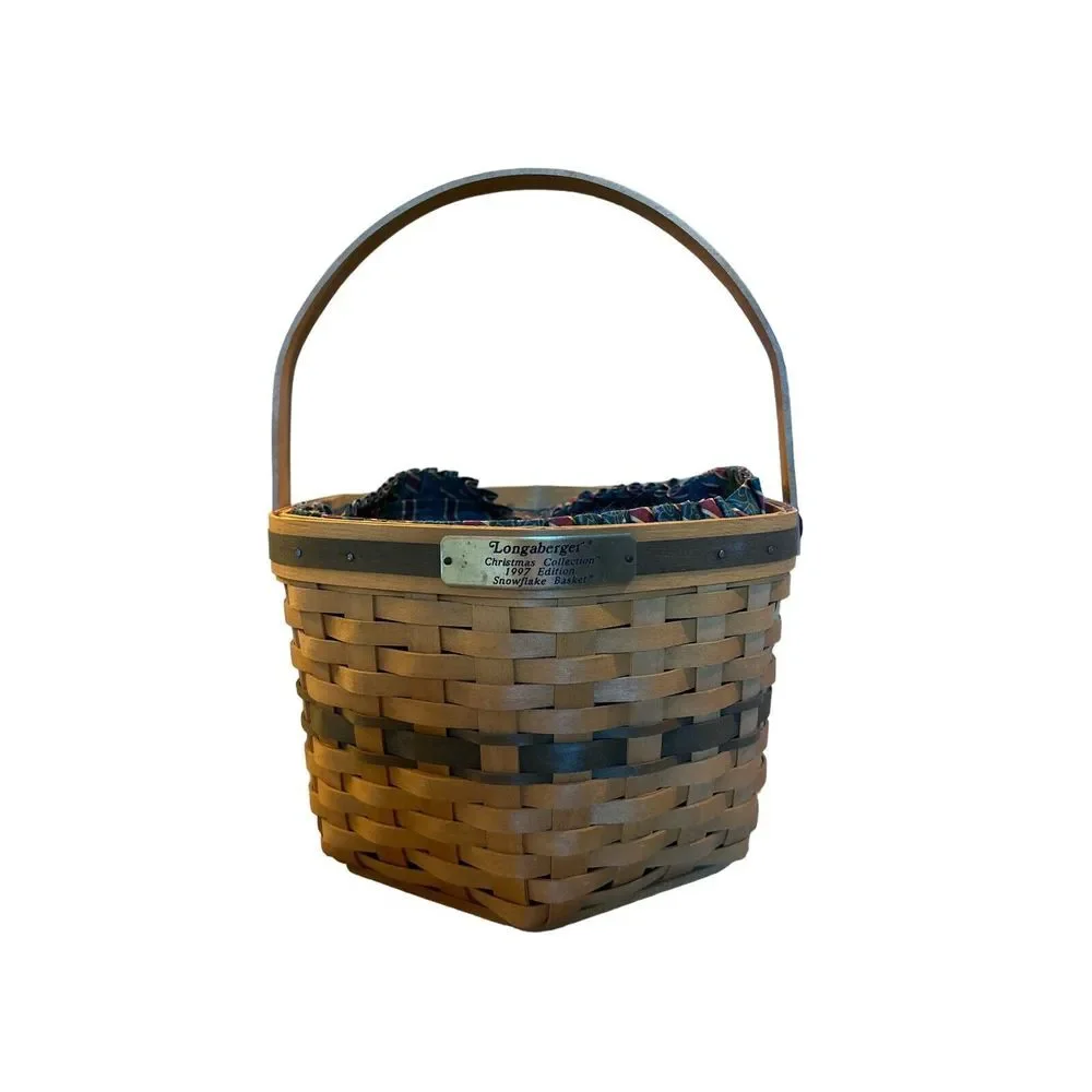 Longaberger‎ 1997 Christmas Collection Snowflake Basket with Liner and Protector